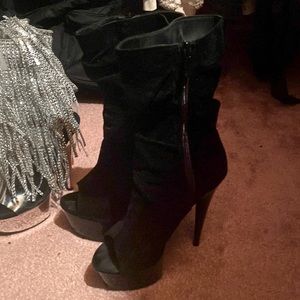 Black dancer boots open toed